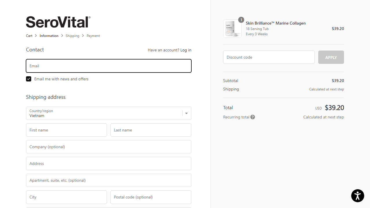 How to apply SeroVital coupon code